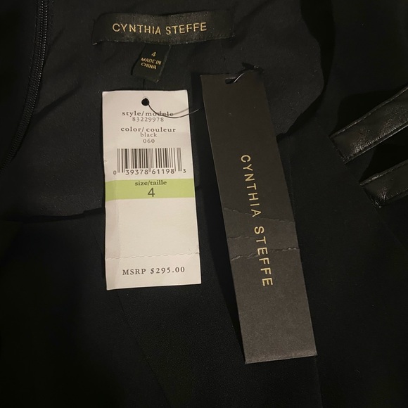 NWT Cynthia Steffe Mini Dress With Pockets & Faux Leather - Picture 12 of 14